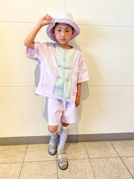 「アイテム（サンダル）」を使った、Jinさん（キッズ・126cm）の春コーディネート