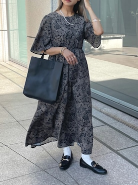 「Adoon plain（アドーンプレーン）のアイテム（バッグ）」を使った、moeさん（レディース・155cm）の夏コーディネート