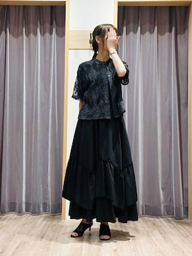 「ティアードスカート」｜「アイテム（PC・スマホグッズ/家電）」を使った、Wendyさん（レディース・162cm）の夏コーディネート