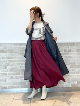 「Te chichi（テチチ）のアイテム（ステンカラーコート）」を使った、Wendyさん（レディース・162cm）の秋コーディネート