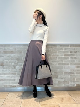 「Te chichi（テチチ）のアイテム（ハンチング/ベレー帽）」を使った、Wendyさん（レディース・162cm）の秋コーディネート