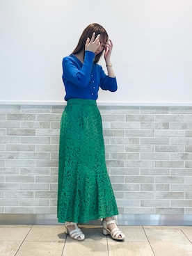 「レース」｜「アイテム（PC・スマホグッズ/家電）」を使った、Wendyさん（レディース・162cm）の春コーディネート