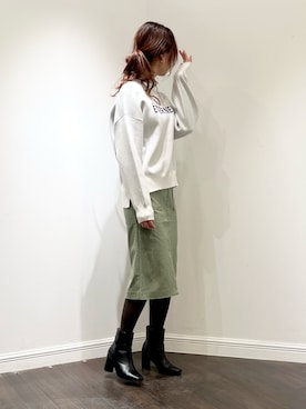 「ロゴニット」｜「アイテム（PC・スマホグッズ/家電）」を使った、Wendyさん（レディース・162cm）の冬コーディネート