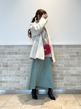 「ニットワンピース」｜「アイテム（PC・スマホグッズ/家電）」を使った、Wendyさん（レディース・162cm）の秋コーディネート