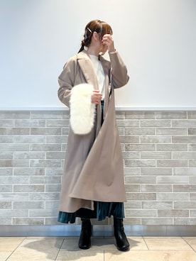 「Te chichi（テチチ）のアイテム（チェスターコート）」を使った、Wendyさん（レディース・162cm）の秋コーディネート