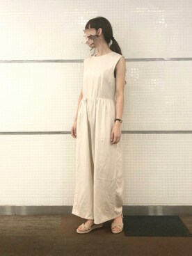 「Te chichi（テチチ）のアイテム（サロペット/オーバーオール）」を使った、Wendyさん（レディース・162cm）の夏コーディネート