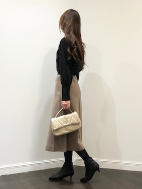 「キルティングバッグ」｜「アイテム（PC・スマホグッズ/家電）」を使った、Wendyさん（レディース・162cm）の冬コーディネート