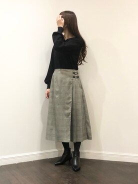 「チェック柄に恋してる」｜「アイテム（PC・スマホグッズ/家電）」を使った、Wendyさん（レディース・162cm）の冬コーディネート