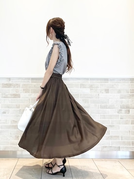 「Te chichi（テチチ）のTストラップサンダル（サンダル）」を使った、Wendyさん（レディース・162cm）の夏コーディネート