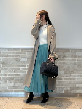 「Te chichi（テチチ）のアイテム（ステンカラーコート）」を使った、Wendyさん（レディース・162cm）の秋コーディネート