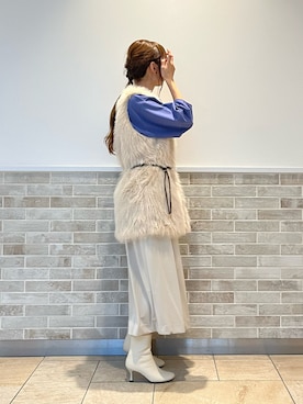 「ファー」｜「アイテム（PC・スマホグッズ/家電）」を使った、Wendyさん（レディース・162cm）の秋コーディネート