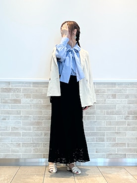 「レーススカート」｜「アイテム（PC・スマホグッズ/家電）」を使った、Wendyさん（レディース・162cm）の春コーディネート