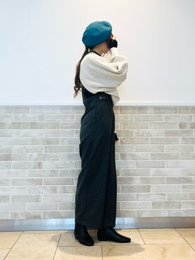 「Te chichi（テチチ）のアイテム（ハンチング/ベレー帽）」を使った、Wendyさん（レディース・162cm）の冬コーディネート