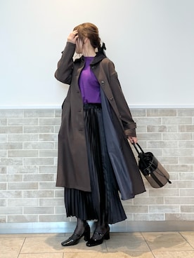 「アイテム（その他アウター、ブラウン系）」を使った、Wendyさん（レディース・162cm）の秋コーディネート
