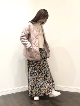 「Lugnoncure（ルノンキュール）のアイテム（ノーカラーコート）」を使った、Wendyさん（レディース・162cm）の冬コーディネート