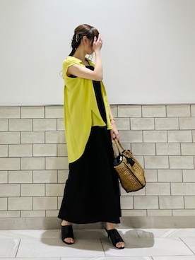 「Te chichi（テチチ）のレーヨンリネンキャミワンピース（ワンピース）」を使った、Wendyさん（レディース・162cm）の夏コーディネート