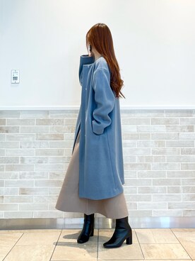 「Te chichi（テチチ）のアイテム（ノーカラーコート）」を使った、Wendyさん（レディース・162cm）の冬コーディネート