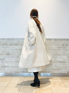 「Te chichi（テチチ）のアイテム（ノーカラーコート）」を使った、Wendyさん（レディース・162cm）の冬コーディネート