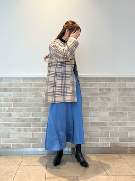 「Te chichi（テチチ）のアイテム（ノーカラーコート）」を使った、Wendyさん（レディース・162cm）の秋コーディネート