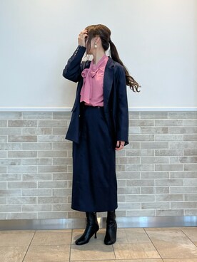 「オフィスカジュアル」｜「アイテム（PC・スマホグッズ/家電）」を使った、Wendyさん（レディース・162cm）の秋コーディネート