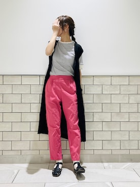 「ジレ」｜「アイテム（PC・スマホグッズ/家電）」を使った、Wendyさん（レディース・162cm）の夏コーディネート