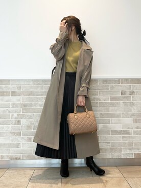 「Te chichi（テチチ）のアイテム（ステンカラーコート）」を使った、Wendyさん（レディース・162cm）の秋コーディネート