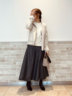 「ファー」｜「アイテム（PC・スマホグッズ/家電）」を使った、Wendyさん（レディース・162cm）の秋コーディネート