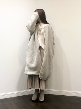「ボア」｜「アイテム（PC・スマホグッズ/家電）」を使った、Wendyさん（レディース・162cm）の秋コーディネート
