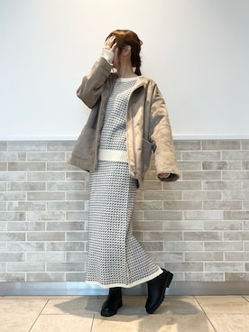 「Lugnoncure（ルノンキュール）のアイテム（ノーカラーコート）」を使った、Wendyさん（レディース・162cm）の秋コーディネート