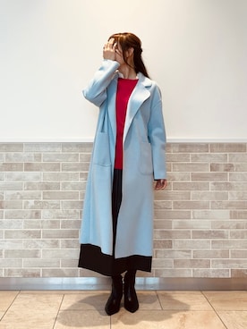 「水色」｜「アイテム（PC・スマホグッズ/家電）」を使った、Wendyさん（レディース・162cm）の秋コーディネート