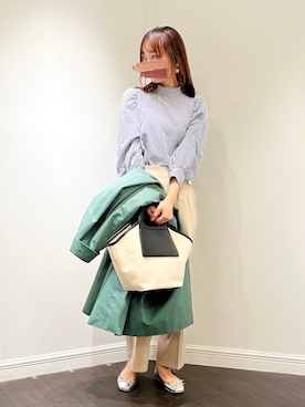 「Te chichi（テチチ）のアイテム（ステンカラーコート）」を使った、Wendyさん（レディース・162cm）の春コーディネート
