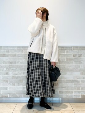 「ボストンバッグ」｜「アイテム（PC・スマホグッズ/家電）」を使った、Wendyさん（レディース・162cm）の冬コーディネート