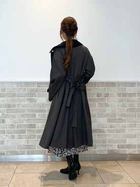 「チャコール」｜「アイテム（その他アウター）」を使った、Wendyさん（レディース・162cm）の秋コーディネート