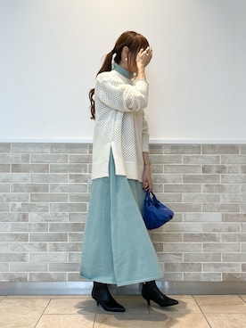 「ニットワンピース」｜「アイテム（PC・スマホグッズ/家電）」を使った、Wendyさん（レディース・162cm）の秋コーディネート