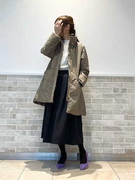 「コート」｜「アイテム（PC・スマホグッズ/家電）」を使った、Wendyさん（レディース・162cm）の冬コーディネート