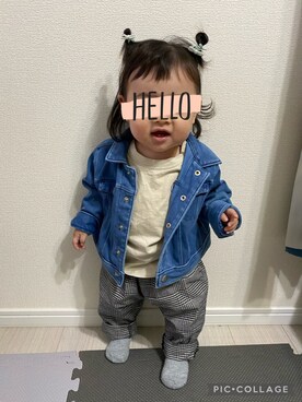 「COMME CA ISM（コムサイズム）のアイテム（ジャケット/アウター）」を使った、なのさん（キッズ・80cm）の秋コーディネート