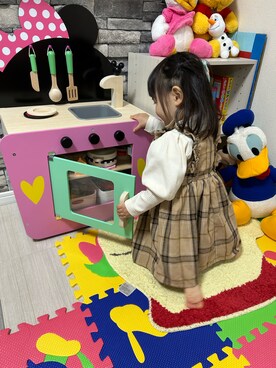 「おんなのこコーデ」｜「アイテム（ワンピース/ドレス）」を使った、なのさん（キッズ・80cm）の冬コーディネート