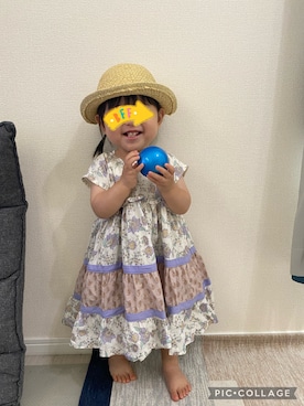 「petit main（プティマイン）のアイテム（ワンピース）」を使った、なのさん（キッズ・80cm）の夏コーディネート