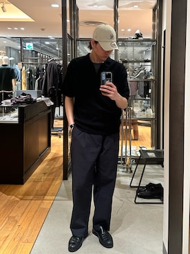 「URBAN RESEARCH（アーバンリサーチ）のSILK NOIL SKIPPER POLO（ポロシャツ、ホワイト系）」を使った、あべゆーきさん（メンズ・175cm）の春コーディネート
