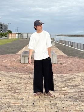「SMELLY（スメリー）のアイテム（アクセサリー）」を使った、竹内 准哉さん（メンズ・176cm）の夏コーディネート