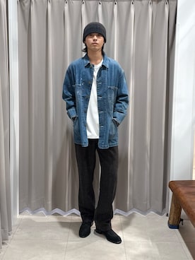 「ウールパンツ」｜竹内 准哉さん（メンズ・176cm）の秋コーディネート