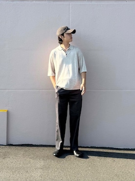 「ITEMS URBANRESEARCH（アイテムズ アーバンリサーチ）の『セットアップ対応』Linen Blend Trousers（その他パンツ）」を使った、竹内 准哉さん（メンズ・176cm）の夏コーディネート