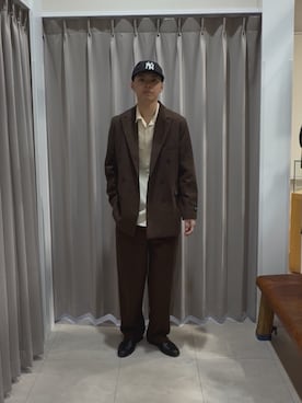 「ウールパンツ」｜「アイテム（ジャケット/アウター）」を使った、竹内 准哉さん（メンズ・176cm）の冬コーディネート