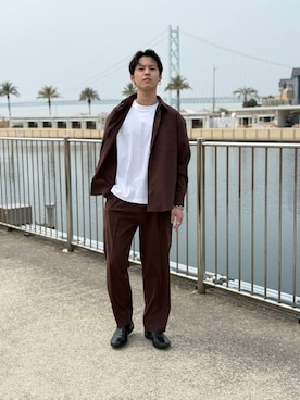 「SMELLY（スメリー）のアイテム（アクセサリー）」を使った、竹内 准哉さん（メンズ・176cm）の春コーディネート