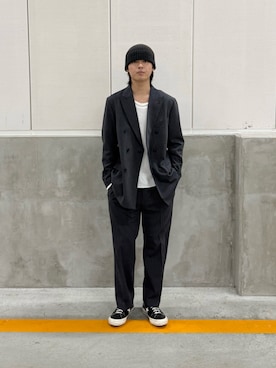 「季節の変わり目羽織コーデ」｜竹内 准哉さん（メンズ・176cm）の秋コーディネート