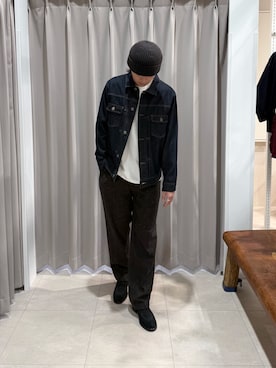 「ウールパンツ」｜竹内 准哉さん（メンズ・176cm）の秋コーディネート