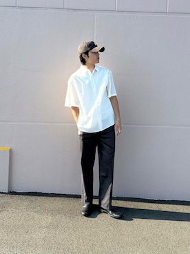 「ITEMS URBANRESEARCH（アイテムズ アーバンリサーチ）の『セットアップ対応』Linen Blend Trousers（その他パンツ）」を使った、竹内 准哉さん（メンズ・176cm）の夏コーディネート