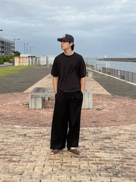 「アイテム（ニット/セーター）」を使った、竹内 准哉さん（メンズ・176cm）の夏コーディネート