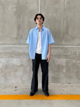 「SMELLY（スメリー）のアイテム」を使った、竹内 准哉さん（メンズ・176cm）の夏コーディネート