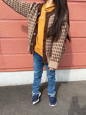 「アイテム（カーディガン/ボレロ、ブラウン系）」を使った、Yu-&Ri-(多忙のため不定期投稿)さん（キッズ・120cm）の春コーディネート